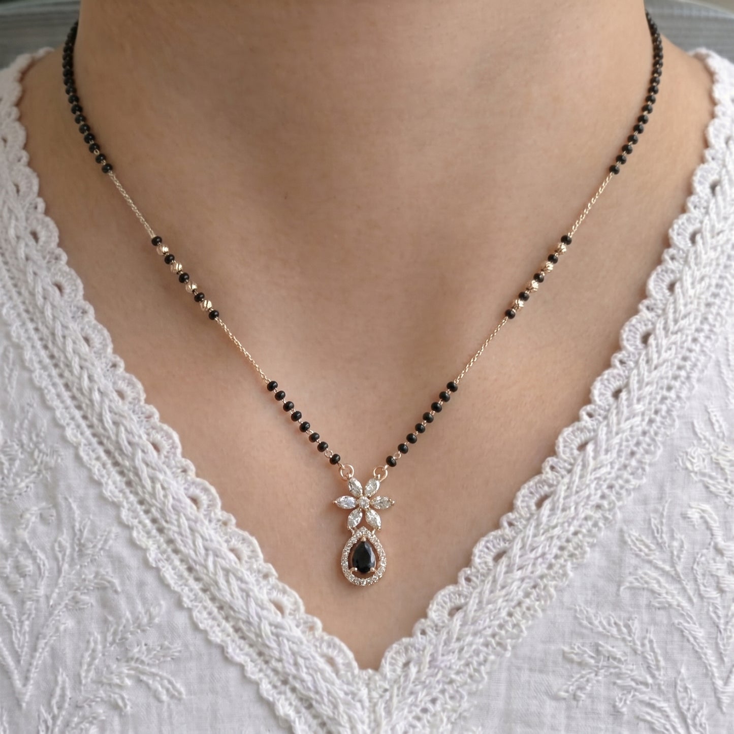 tejasvi Rose Gold Plated Mangalsutra