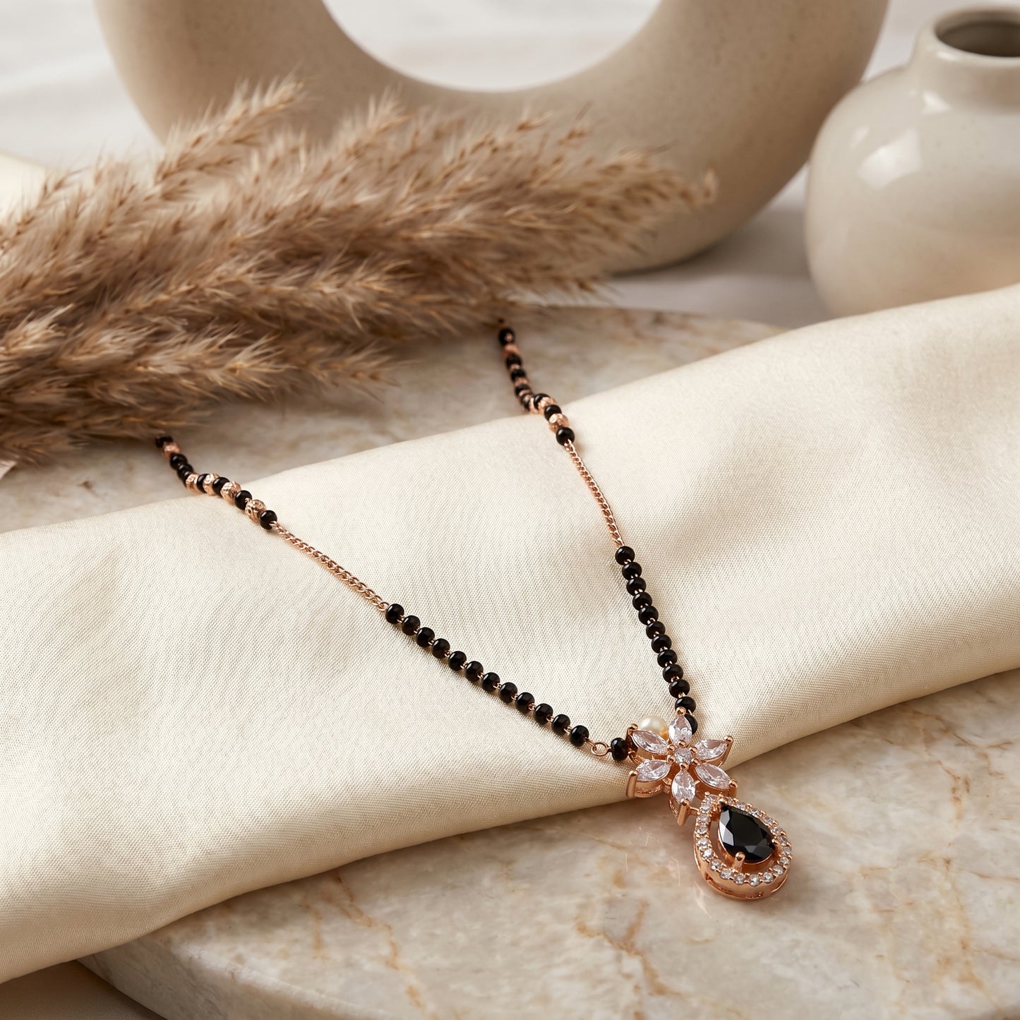 tejasvi Rose Gold Plated Mangalsutra