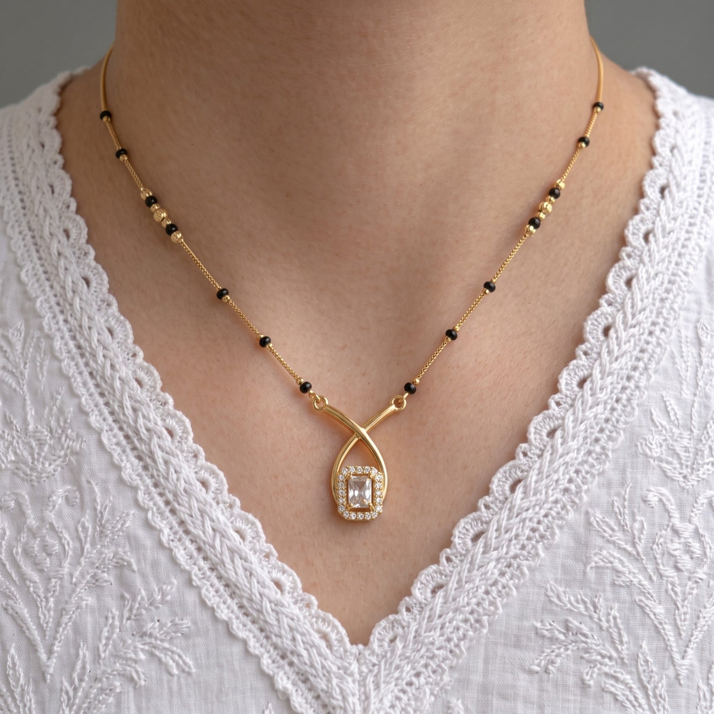 Anvisha Gold Plated Mangalsutra