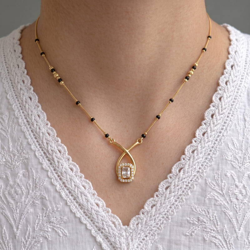 Anvisha Gold Plated Mangalsutra