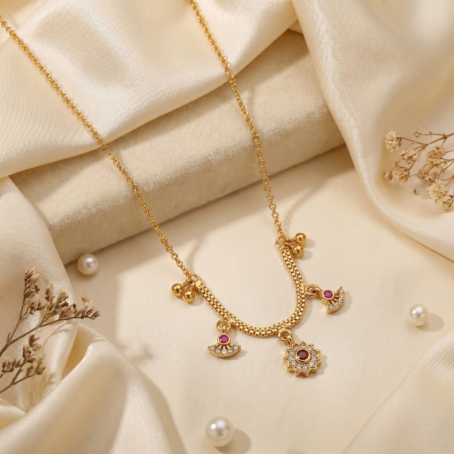 Zariya Ruby Charm Necklace