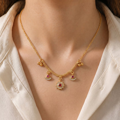 Zariya Ruby Charm Necklace