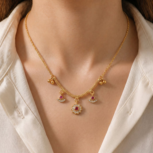 Zariya Ruby Charm Necklace