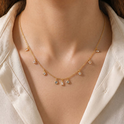 Elara Crystal Charm Necklace