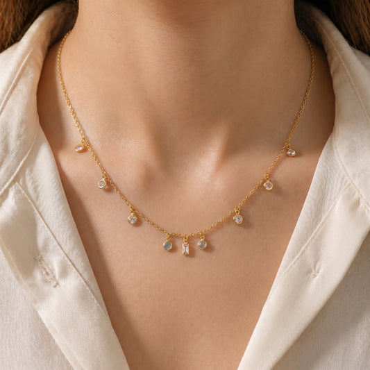 Elara Crystal Charm Necklace