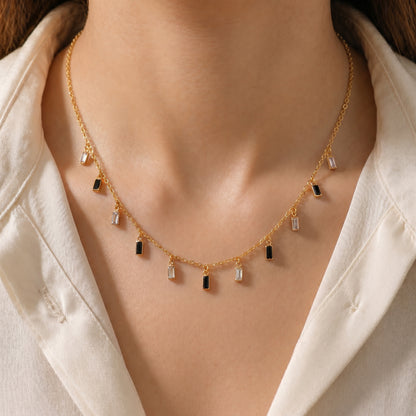 Zivora Baguette Drop Necklace