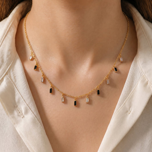 Zivora Baguette Drop Necklace