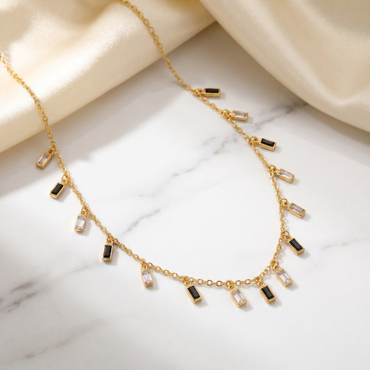 Zivora Baguette Drop Necklace