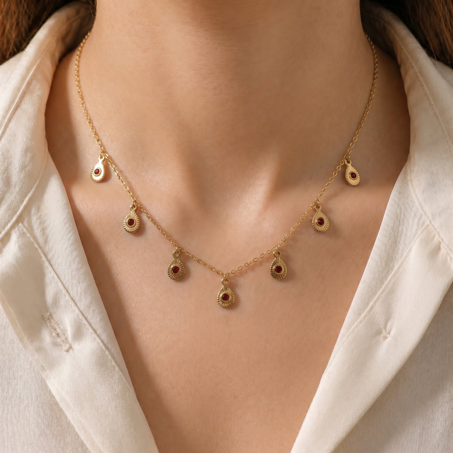 Royal Ruby Teardrop Necklace