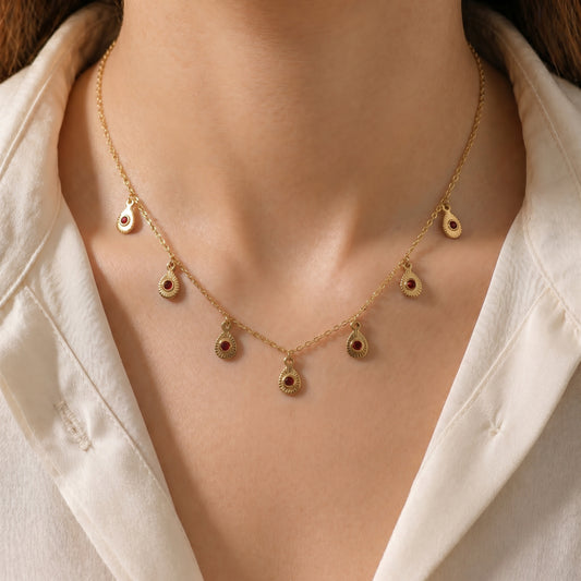 Royal Ruby Teardrop Necklace