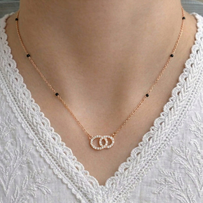 Amina Rose Gold Plated Mangalsutra