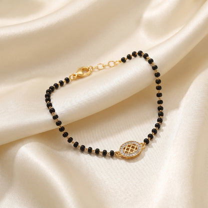 Zenvira Regal Grid Mangalsutra Bracelet