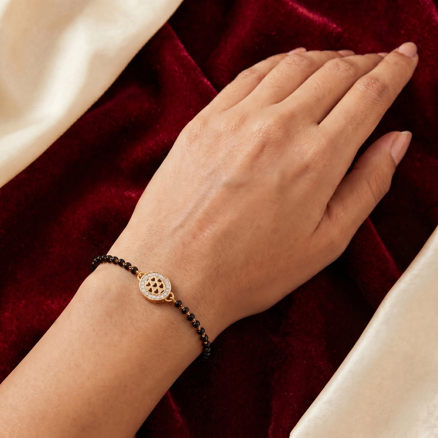 Aurelia Petal Halo Mangalsutra Bracelet