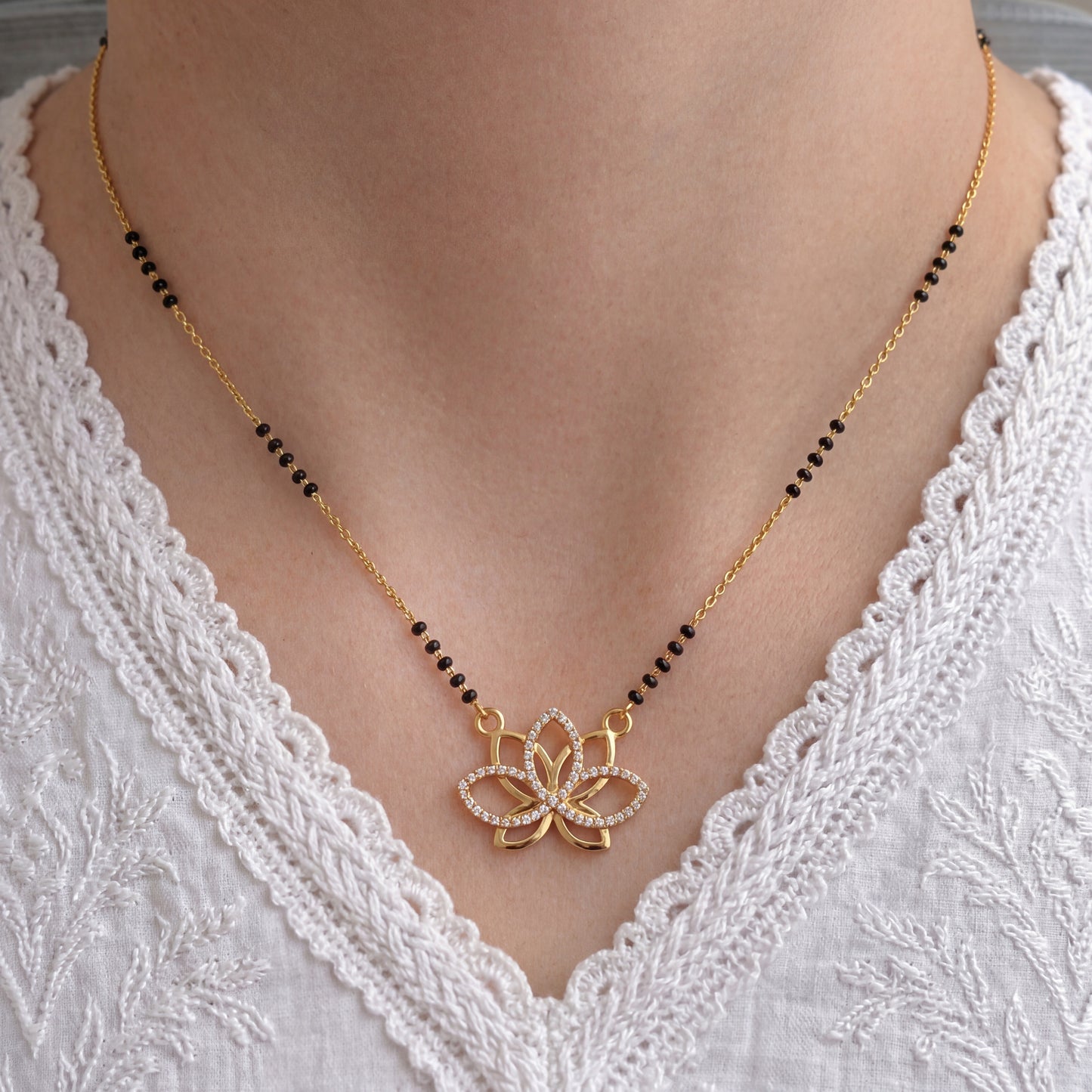 Aahana Gold Plated Mangalsutra